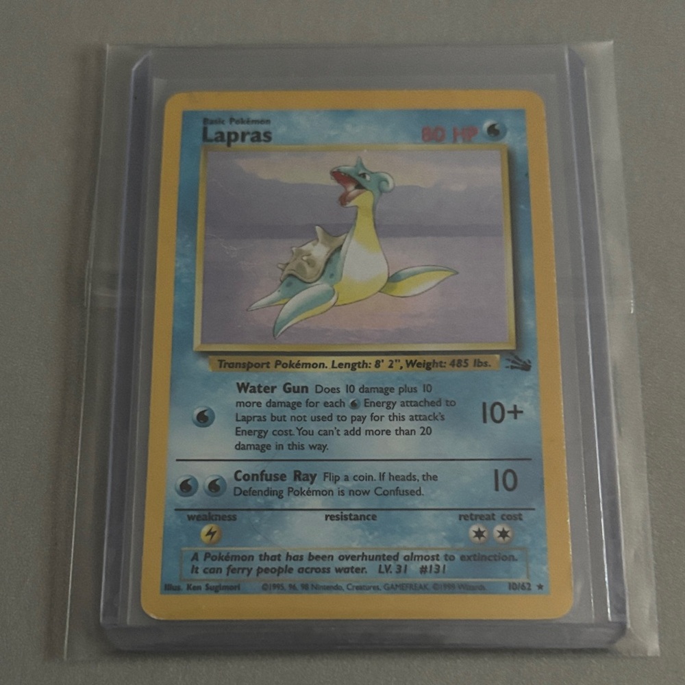 Pokemon TCG: Lapras Fossil Unlimited Holofoil 10/62